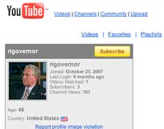 governor carcieri's you tube site
